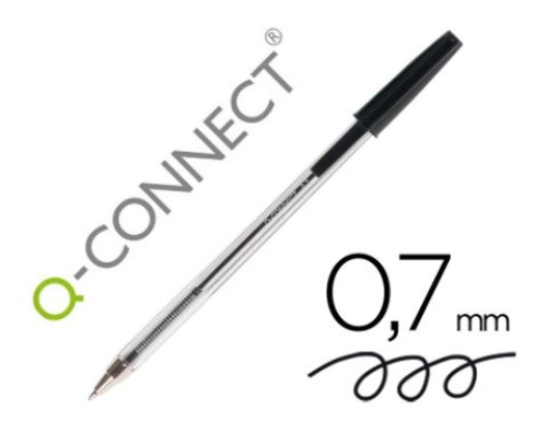 Esferografica Q-Connect Cristal Preta Cx.50 (KF26040)