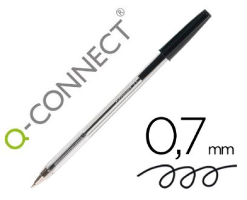 Esferografica Q-Connect Cristal Ponta Media Preta (KF26040)