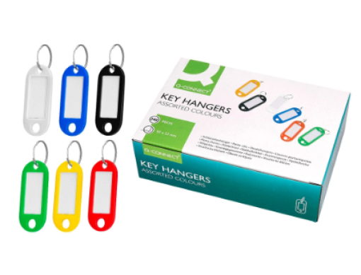Chaveiro Porta-Etiquetas Q-Connect Cx. 240 unidades Cores Sortidas (KF10876)