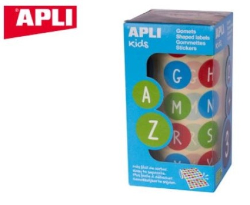 Etiquetas Apli Autoadesivas Redondas Abecedario 20mm Diametro Multicolor