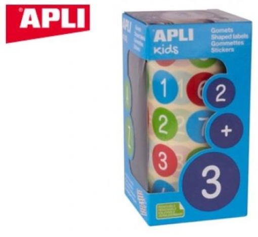 Etiquetas Apli Autoadesivas Redondas Numeros 20mm Diametro Multicolor