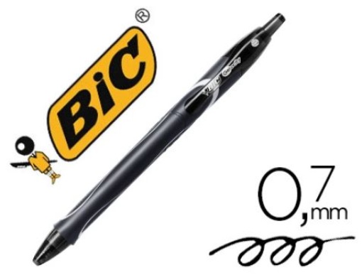 Esferografica Gel Bic Gelocity Quick Dry Retratil 0.7mm Preta