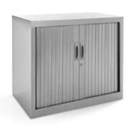 Armario de Escritorio Rocada Serie Store Metalico 80 75 x 45cm 2 Portas Tipo Persiana e Prateleira Cinza (1500AC00)