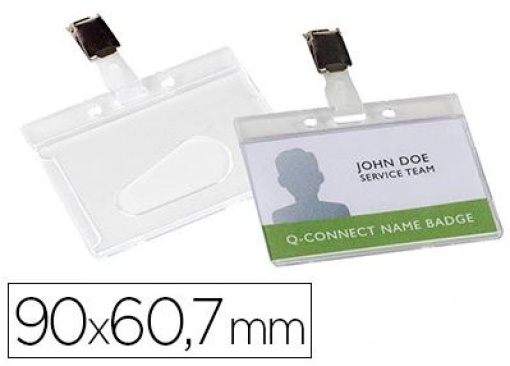 Identificador Q-Connect Rigido Plastico Acabamento Brilhante c/Mola KF14148 9x6,7 cm.