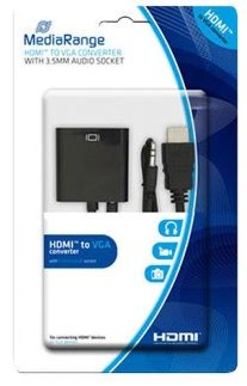 Cabo Mediarange HDMI a VGA Jack 3.5mm (MRCS167)