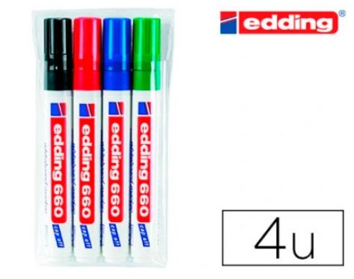 Marcador Quadro Branco Edding 660 Blister 4uni Cores Sortidas (Recarregavel)