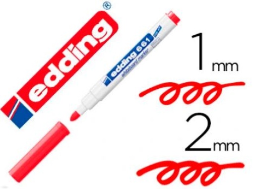 Marcador Quadro Branco Edding 661 Recarregavel Vermelho