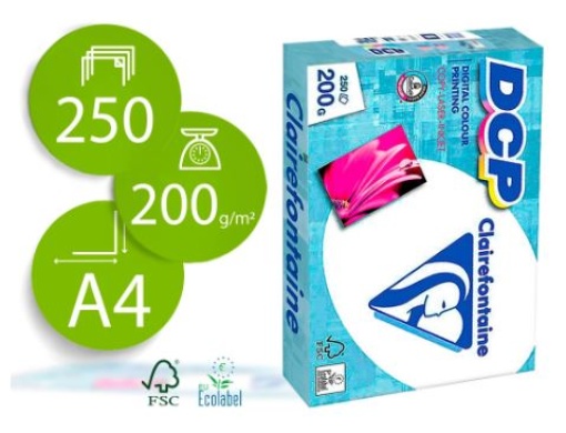 Papel Fotocopia Clairefontaine A4 200gr Emb.250Fls