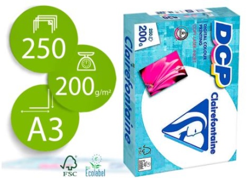 Papel Fotocopia Clairefontaine A3 200gr Emb.250Fls