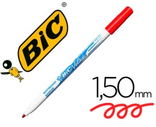 Marcador Quadro Branco Bic Velleda Fino Ponta Redonda 1mm Vermelho