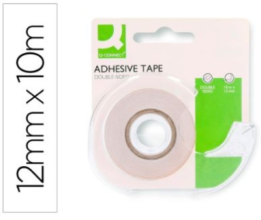 Fita Adesiva Dupla Face Q-Connect 10mt x12mm C/ Desenrolador (KF17007)