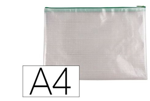 Bolsa Multiusos Q-Connect Malha A4 Abertura Superior Com Fecho Verde (KF18665)