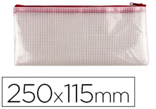 Bolsa Multiusos Q-Connect 250x115 Abertura Superior Com Fecho Vermelho (KF18668)
