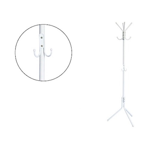 Cabide Q-Connect Metalico 8 Suportes Branco 173x51cm (KF17117)