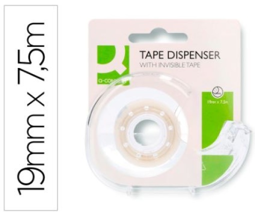 Fita Adesiva Invisivel Q-Connect 7,5m x19mm C/Desenrolador (KF15583)