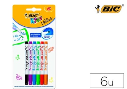 Marcador Quadro Branco Bic Velleda Kids Emb. 6 Cores Sortidas