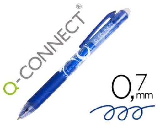 Esferografica Q-Connect Retratil Apagavel 0,7mm Azul (KF18625)
