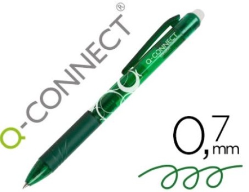 Esferografica Q-Connect Retratil Apagavel 0,7mm Verde (KF18627)
