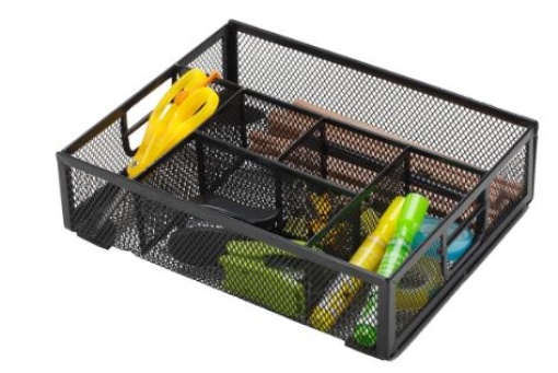 Organizador de Secretaria Q-Connect Bandeja Metalica Turquesa 6 Departamentos 235x183x65mm (KF17291)