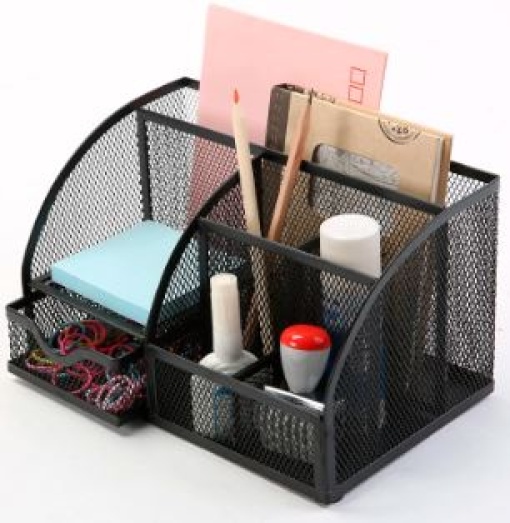 Organizador de Secretaria Q-Connect Metalico Curvo 5 Departamentos Preto (KF17295)