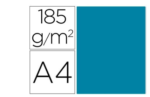 Cartolina Guarro A4 Azul Caribe 185gr Pack 50folhas