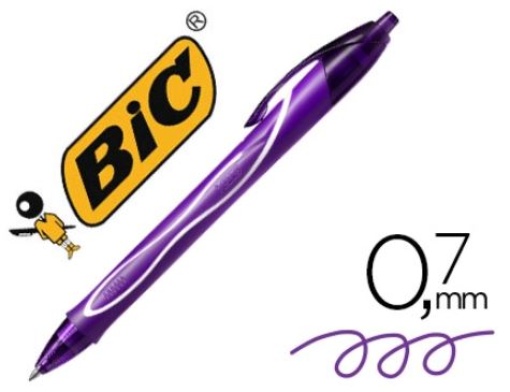 Esferografica Gel Bic Gelocity Quick Dry Retratil 0.7mm Purpura