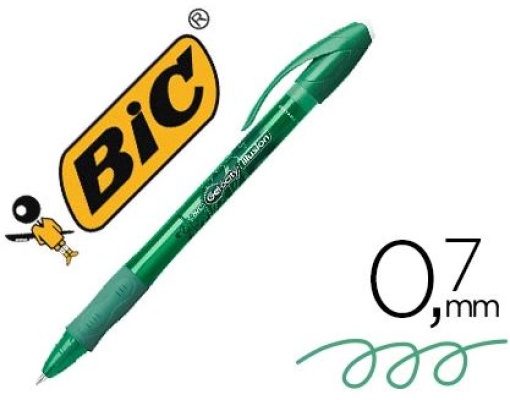 Esferografica Bic Gelocity Illusion Apagavel Verde ponta de 0,7mm