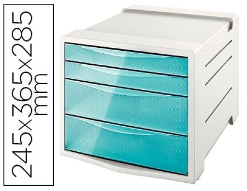 Bloco Gavetas Secretaria Esselte Colour Ice 4 Gavetas Azul (626284)