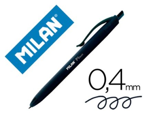 Esferografica Milan P1 Retratil 1mm Touch Preto