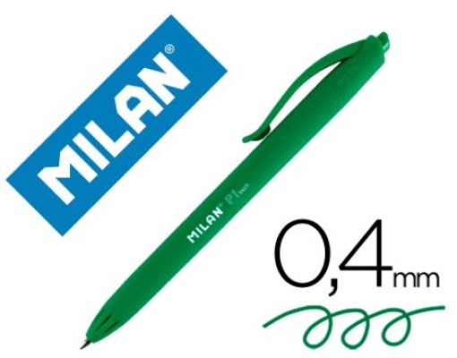 Esferografica Milan P1 Retratil 1mm Touch Verde