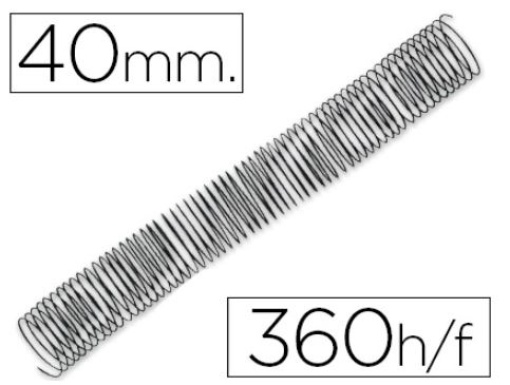 Espiral Q-Connect Metalica 64 5:1 40mm Preta Cx.25un (KF11138)