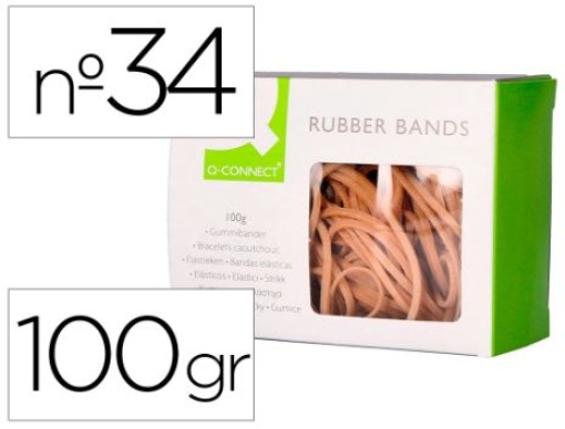 Elasticos Q-Connect Nº34 (100x3mm) Cx.100gr (KF10667)