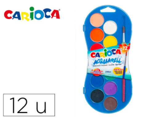 Aguarela Carioca 12 Cores Estojo de Plastico (42404)