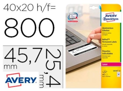 Etiqueta Adesiva Avery 45,7x25,4mm Permanente Branca Pack 800un (L6145-20)