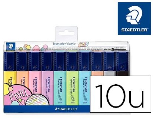 Marcador Flourescente Textsurfer Classic 364 Pastel & Vintage bolsa de 10 unidades Cores Sortidas