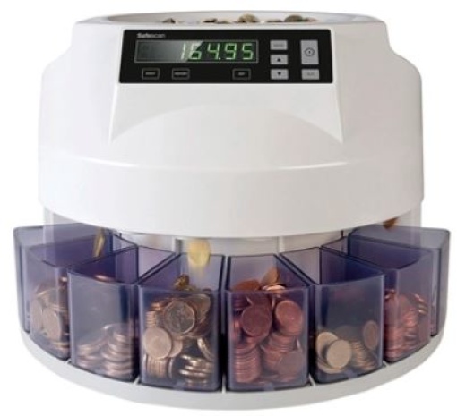 Contador e Classificador de Moedas Safescan 1250eur Velocidade 200 Moedas/Minuto Capacidade 500 Moedas