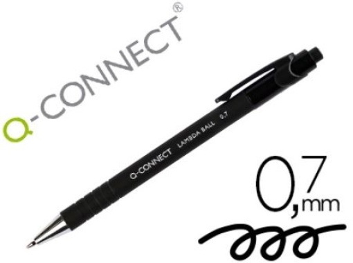 Esferografica Q-Connect Retratil Com Grip 0,7mm Preta (KF00672)