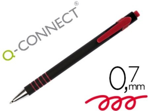 Esferografica Q-Connect Retratil Com Grip 0,7mm Vermelha (KF00671)