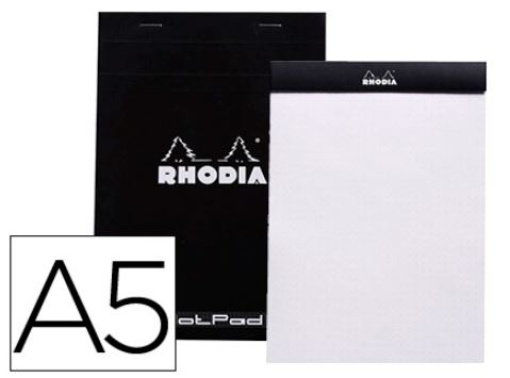 Bloco Notas Rhodia Black Dot Pad A5 80Fls 80gr liso Com Pontos Pretos 5mm Perfurado