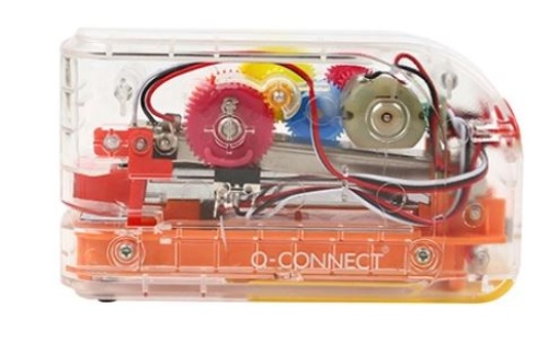 Agrafador Q-Connect Eletrico Plastico Transparente Mecanismo de Cores Capacidade 20fls (KF14521)