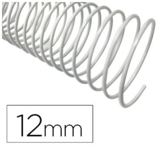 Argola Espiral Q-Connect Metalica Branco 5:1 12 mm 1 mm Cx.200 Unidades. (KF17127)