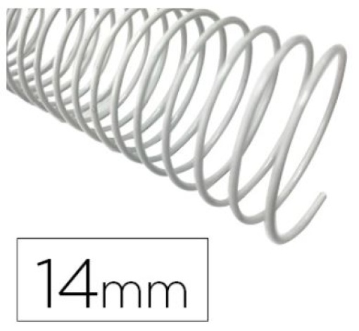 Argola Espiral Q-Connect Metalica Branco 5:1 14 mm 1 mm Cx.100 unidades. (KF17127)