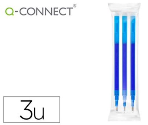 Recarga Esferografica Q-Connect Retratil Apagavel Azul Emb.3un (KF11058)