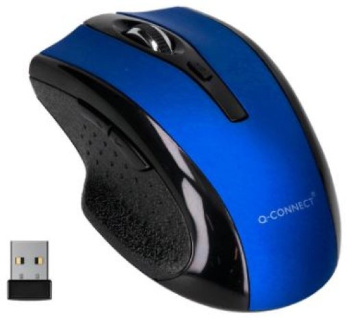 Rato Q-Connect Optico Sem Fios 1000DPI Recetor USB 2.4GHZ Azul