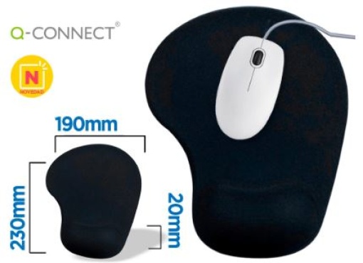 Tapete Rato Q-Connect C/Apoio de Pulso Em Gel Preto (KF17223)