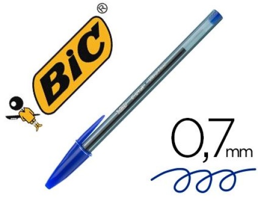 Esferografica Bic Cristal Ultrafine Ponta Forma Agulha 0,7mm Azul