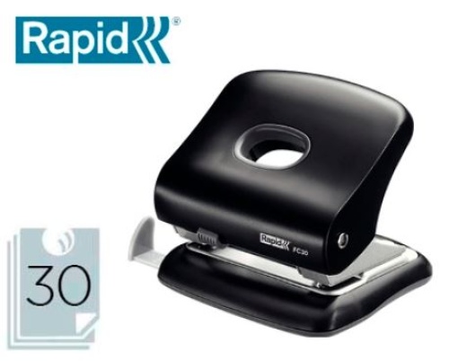Furador Rapid FC30 Plastico Preto (Capacidade 30 folhas)