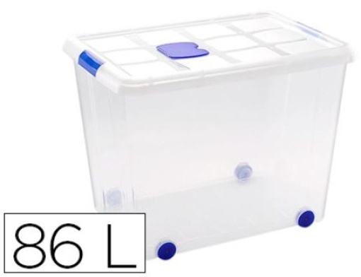 Caixa de Armazenagem Plasticforte 86L Nº8 Transparente C/ Tampa 470x620x450mm (11251)