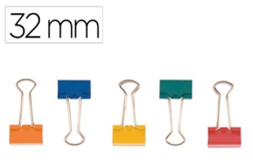 Mola Papeis Q-Connect Nº3 32mm Cores Sortidas Cx.10un (KF03653)