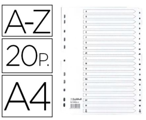 Separador Cartolina Exacompta A4 Alfabetico A-Z 11Furos Branca (MWDA-ZZ)